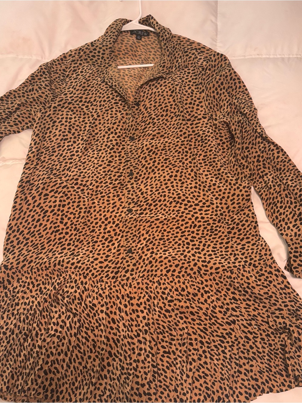 J. Crew Tan and Black Leopard-Print Button-Down  Amelia Dress